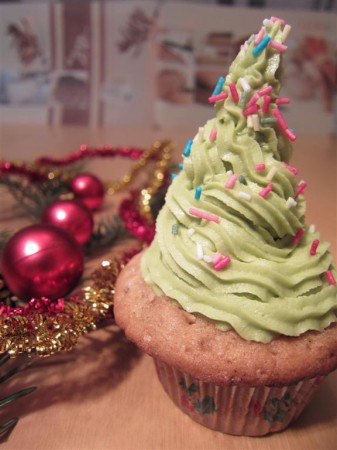 karácsonyfa muffin, cupcake